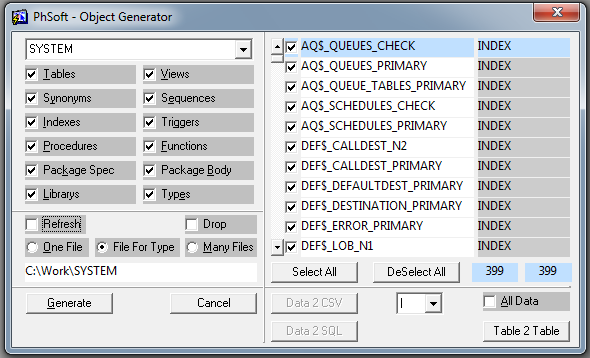 PhSoft, Docs, Tool to Generate Schema's objects as SQL script, Haytham A. Mahmoud